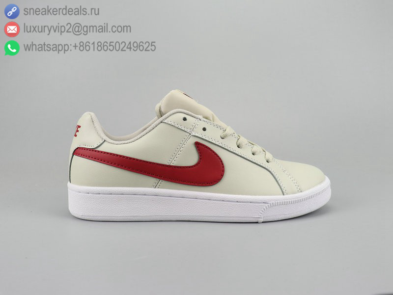NIKE TENNIS CLASSIC LOW BEIGE RED LEATHER UNISEX SKATE SHOES